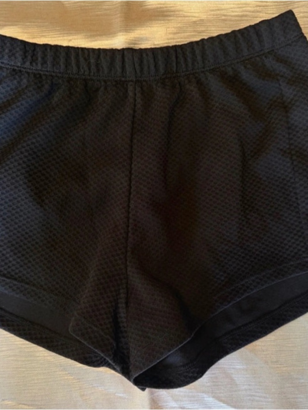 Zella Black Textured Athletic Shorts with Elastic Waist
